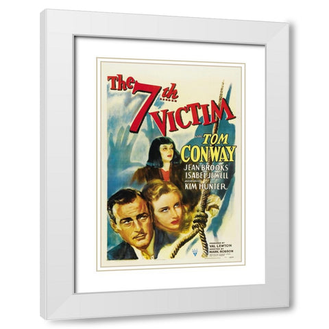 The Seventh Victim one-sheet-RKO-1943 White Modern Wood Framed Art Print with Double Matting by Vintage Hollywood Archive