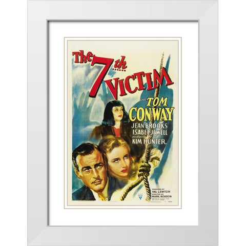The Seventh Victim one-sheet-RKO-1943 White Modern Wood Framed Art Print with Double Matting by Vintage Hollywood Archive