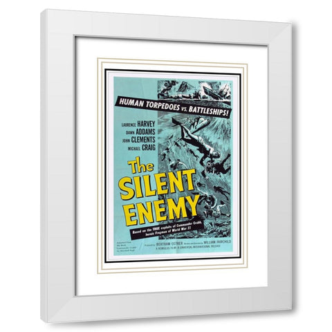 The Silent Enemy-1958 White Modern Wood Framed Art Print with Double Matting by Vintage Hollywood Archive