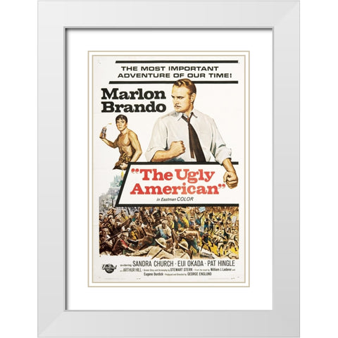 The Ugly American-1963 White Modern Wood Framed Art Print with Double Matting by Vintage Hollywood Archive