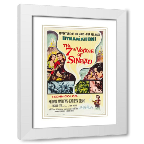 The 7th Voyage of Sinbad-1958 White Modern Wood Framed Art Print with Double Matting by Vintage Hollywood Archive
