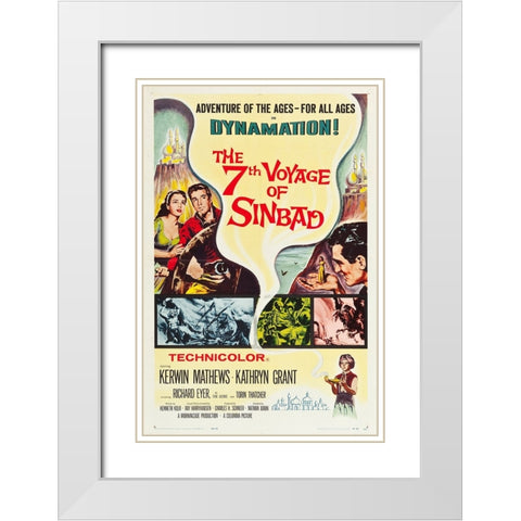 The 7th Voyage of Sinbad-1958 White Modern Wood Framed Art Print with Double Matting by Vintage Hollywood Archive
