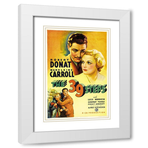 The 39 Steps-1935 White Modern Wood Framed Art Print with Double Matting by Vintage Hollywood Archive