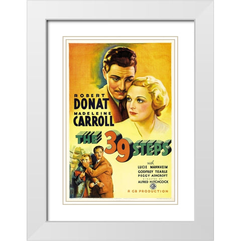 The 39 Steps-1935 White Modern Wood Framed Art Print with Double Matting by Vintage Hollywood Archive