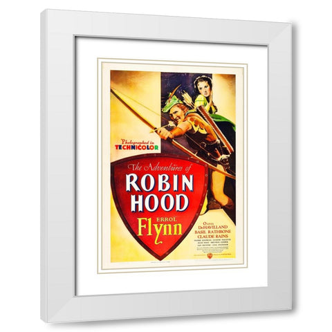 The Adventures of Robin Hood-1938 White Modern Wood Framed Art Print with Double Matting by Vintage Hollywood Archive