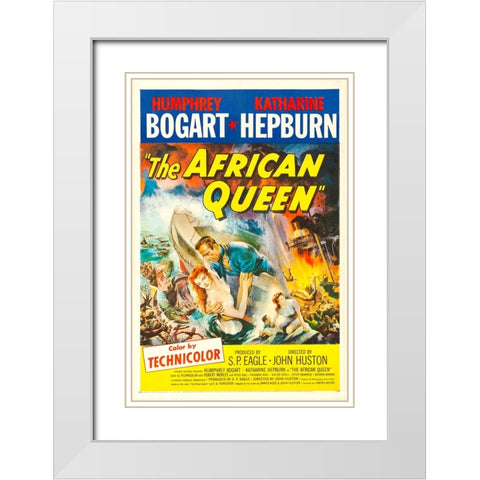 The African Queen-1952 White Modern Wood Framed Art Print with Double Matting by Vintage Hollywood Archive