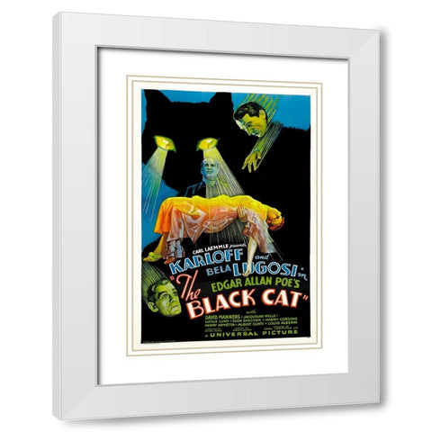 The Black Cat-1934 White Modern Wood Framed Art Print with Double Matting by Vintage Hollywood Archive