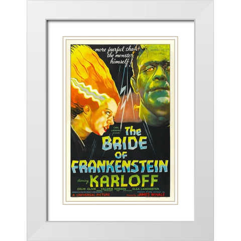 The Bride of Frankenstein-1935 White Modern Wood Framed Art Print with Double Matting by Vintage Hollywood Archive