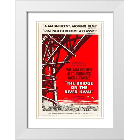 The Bridge on the River Kwai White Modern Wood Framed Art Print with Double Matting by Vintage Hollywood Archive