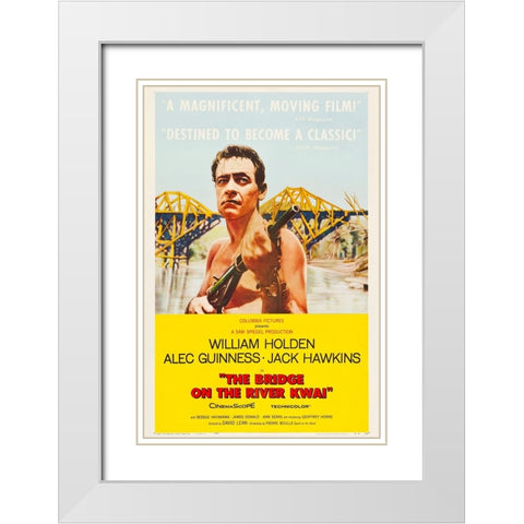 The Bridge on the River Kwai-1958 White Modern Wood Framed Art Print with Double Matting by Vintage Hollywood Archive