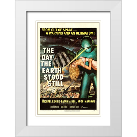 The Day the Earth Stood Still-1951 White Modern Wood Framed Art Print with Double Matting by Vintage Hollywood Archive