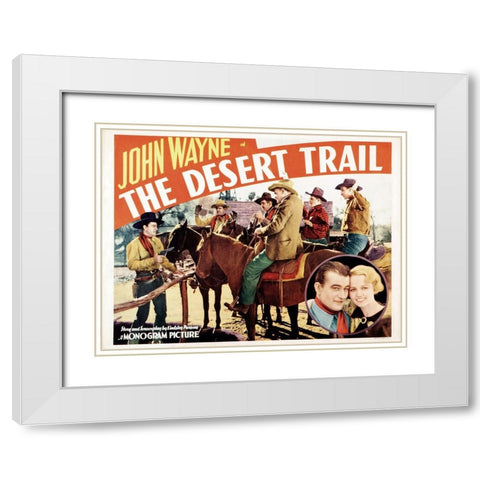The Desert Trail-1935 White Modern Wood Framed Art Print with Double Matting by Vintage Hollywood Archive