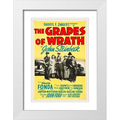 The Grapes of Wrath-1940 White Modern Wood Framed Art Print with Double Matting by Vintage Hollywood Archive