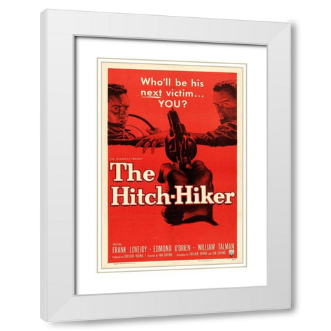 The Hitch Hiker-1953 White Modern Wood Framed Art Print with Double Matting by Vintage Hollywood Archive