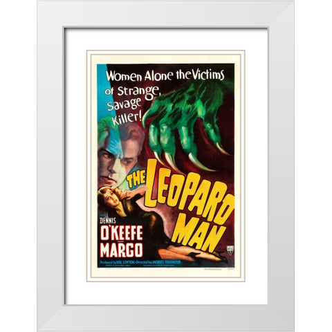 The Leopard Man-1943 White Modern Wood Framed Art Print with Double Matting by Vintage Hollywood Archive