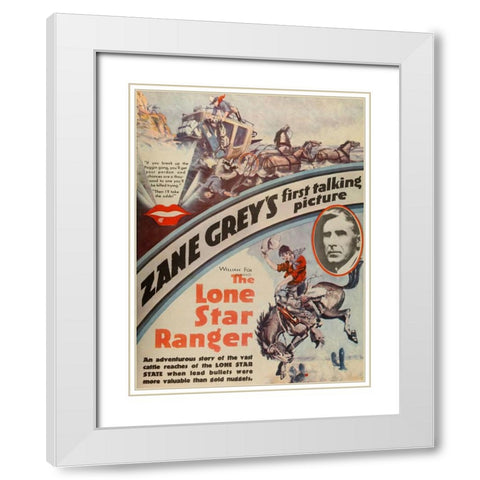 The Lone Star Ranger-1929 White Modern Wood Framed Art Print with Double Matting by Vintage Hollywood Archive