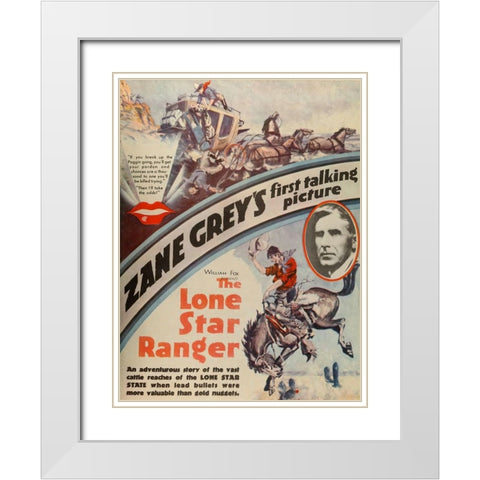 The Lone Star Ranger-1929 White Modern Wood Framed Art Print with Double Matting by Vintage Hollywood Archive
