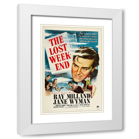 The Lost Weekend-1945 White Modern Wood Framed Art Print with Double Matting by Vintage Hollywood Archive