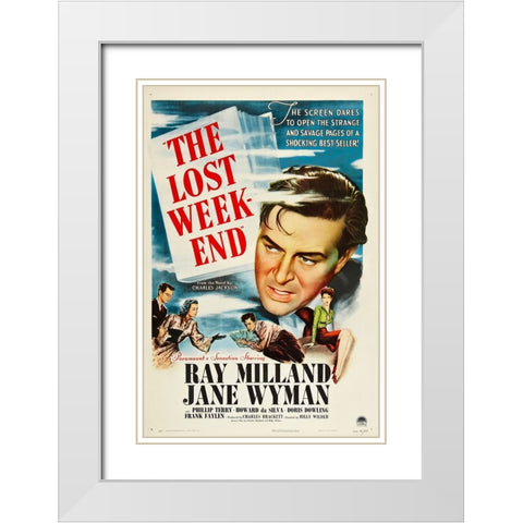 The Lost Weekend-1945 White Modern Wood Framed Art Print with Double Matting by Vintage Hollywood Archive