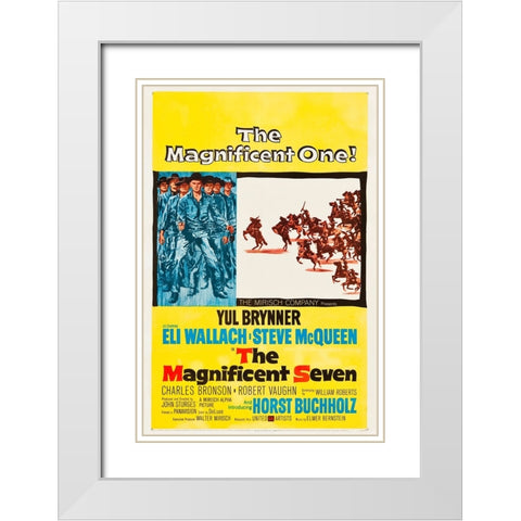 The Magnificent Seven-1960 White Modern Wood Framed Art Print with Double Matting by Vintage Hollywood Archive