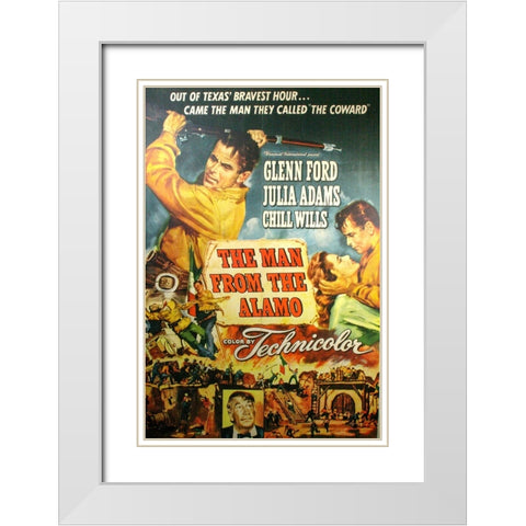 The Man from the Alamo White Modern Wood Framed Art Print with Double Matting by Vintage Hollywood Archive