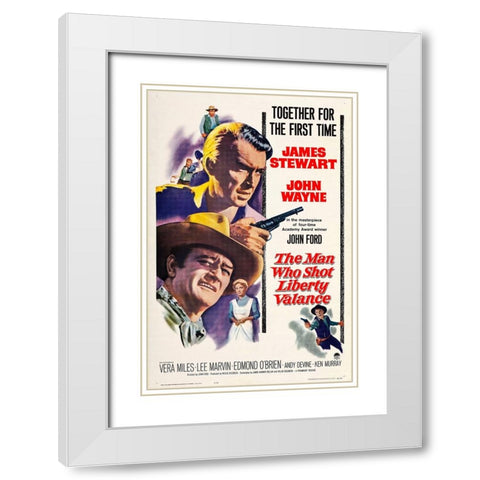 The Man who Shot Liberty Valance-1962 White Modern Wood Framed Art Print with Double Matting by Vintage Hollywood Archive