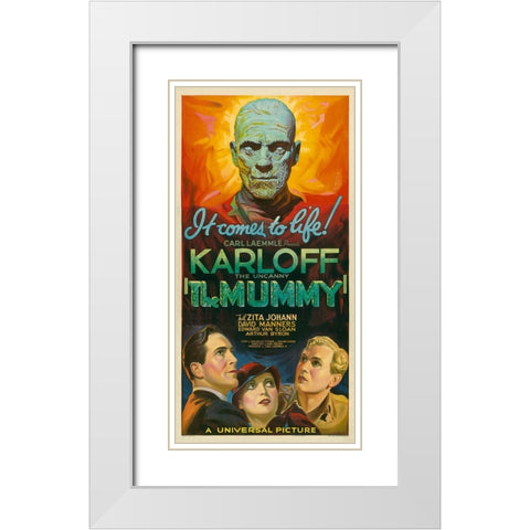The Mummy-1932 White Modern Wood Framed Art Print with Double Matting by Vintage Hollywood Archive