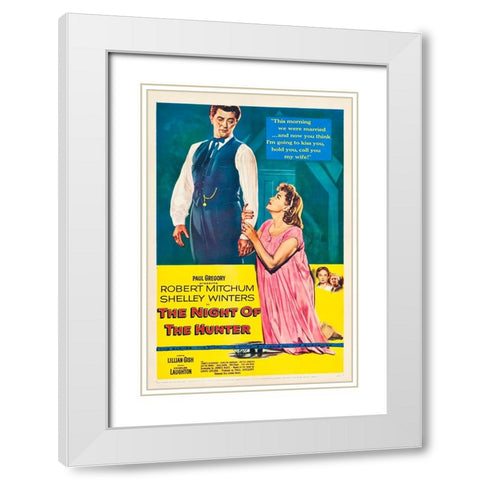 The Night of the Hunter-1955 White Modern Wood Framed Art Print with Double Matting by Vintage Hollywood Archive
