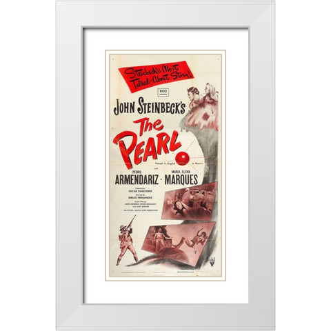 The Pearl-1948 White Modern Wood Framed Art Print with Double Matting by Vintage Hollywood Archive