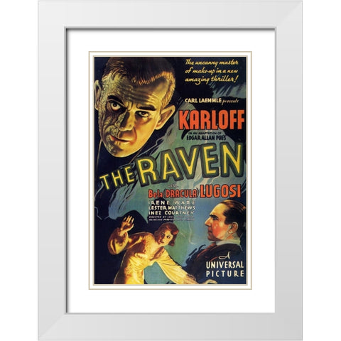 The Raven-1935 White Modern Wood Framed Art Print with Double Matting by Vintage Hollywood Archive