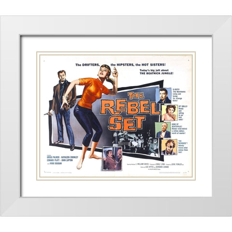 The Rebel Set-1959 White Modern Wood Framed Art Print with Double Matting by Vintage Hollywood Archive