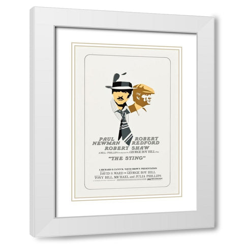 The Sting-1973 White Modern Wood Framed Art Print with Double Matting by Vintage Hollywood Archive