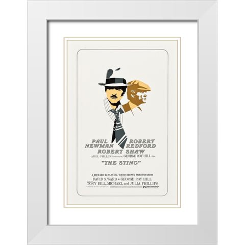 The Sting-1973 White Modern Wood Framed Art Print with Double Matting by Vintage Hollywood Archive