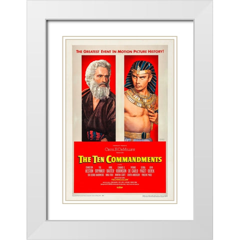 The Ten Commandments-1956 White Modern Wood Framed Art Print with Double Matting by Vintage Hollywood Archive
