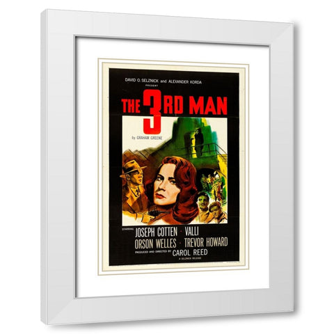 The Third Man-1949 White Modern Wood Framed Art Print with Double Matting by Vintage Hollywood Archive