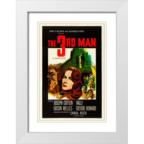 The Third Man-1949 White Modern Wood Framed Art Print with Double Matting by Vintage Hollywood Archive