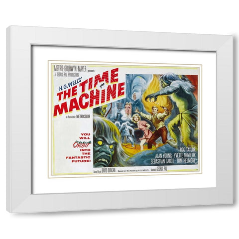 The Time Machine-1960 White Modern Wood Framed Art Print with Double Matting by Vintage Hollywood Archive