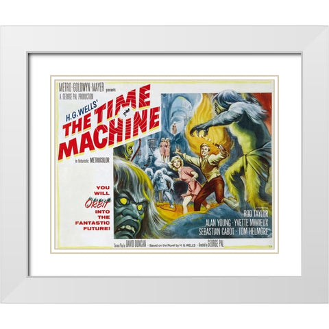 The Time Machine-1960 White Modern Wood Framed Art Print with Double Matting by Vintage Hollywood Archive