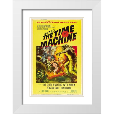 The Time Machine-1960 White Modern Wood Framed Art Print with Double Matting by Vintage Hollywood Archive