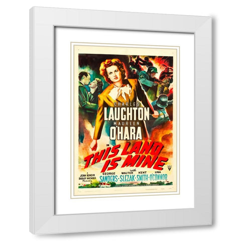 This Land is Mine-1943 White Modern Wood Framed Art Print with Double Matting by Vintage Hollywood Archive
