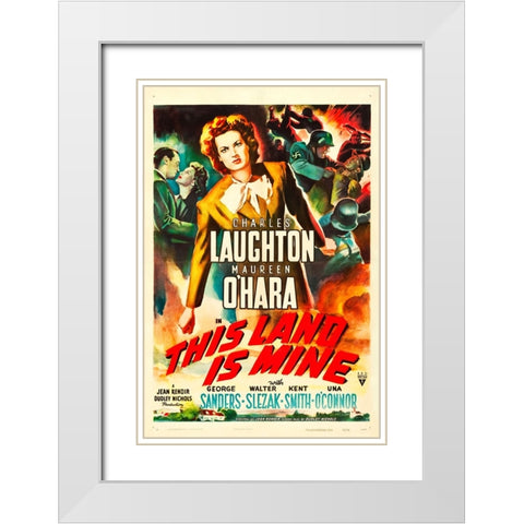 This Land is Mine-1943 White Modern Wood Framed Art Print with Double Matting by Vintage Hollywood Archive