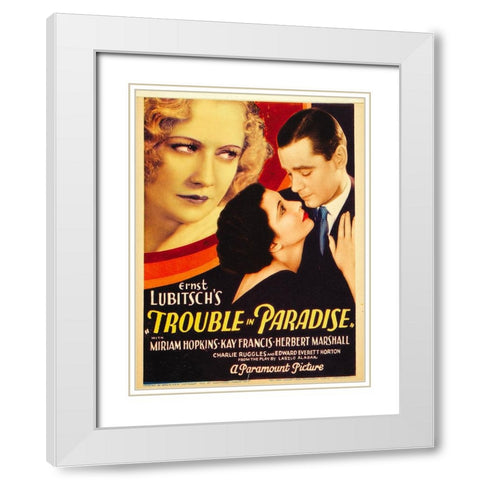 Trouble in Paradise-1932 White Modern Wood Framed Art Print with Double Matting by Vintage Hollywood Archive