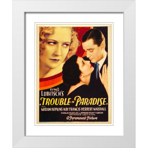 Trouble in Paradise-1932 White Modern Wood Framed Art Print with Double Matting by Vintage Hollywood Archive