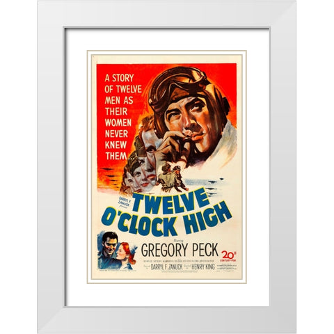 Twelve OClock High-1949 White Modern Wood Framed Art Print with Double Matting by Vintage Hollywood Archive