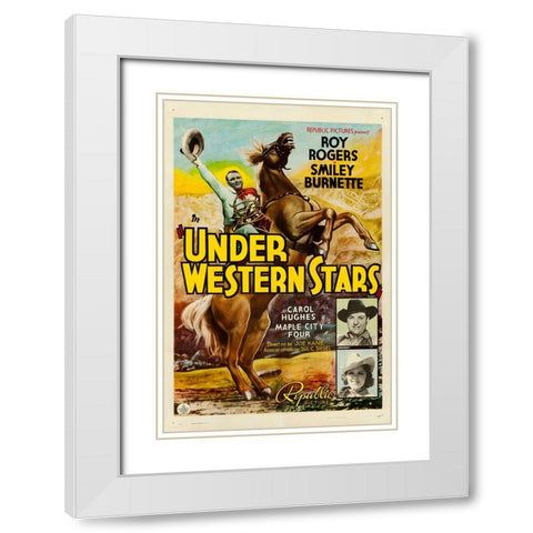 Under Western Stars-1938 White Modern Wood Framed Art Print with Double Matting by Vintage Hollywood Archive