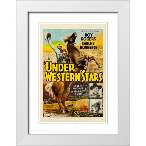 Under Western Stars-1938 White Modern Wood Framed Art Print with Double Matting by Vintage Hollywood Archive