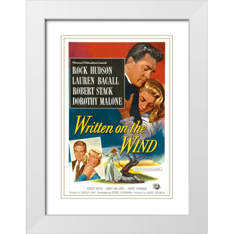 Written on the Wind-1956 White Modern Wood Framed Art Print with Double Matting by Vintage Hollywood Archive