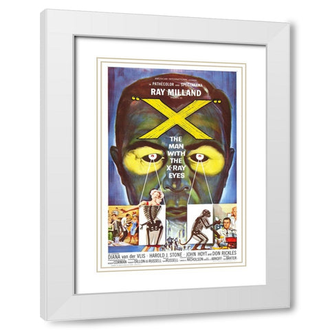 X The Man with the X-Ray eyes-1963 White Modern Wood Framed Art Print with Double Matting by Vintage Hollywood Archive