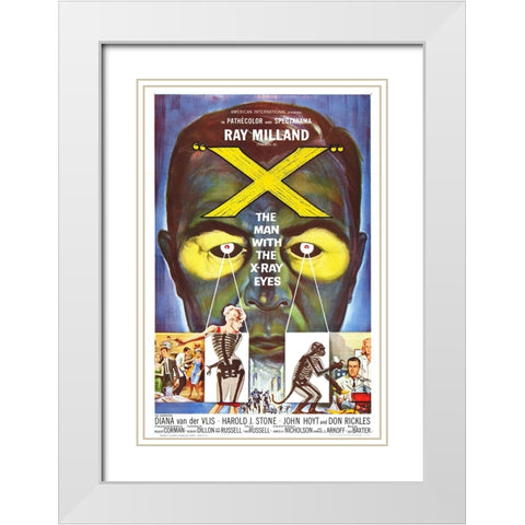 X The Man with the X-Ray eyes-1963 White Modern Wood Framed Art Print with Double Matting by Vintage Hollywood Archive