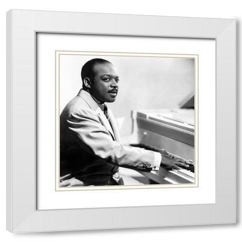 Count Basie-1955 White Modern Wood Framed Art Print with Double Matting by Vintage Music Archive
